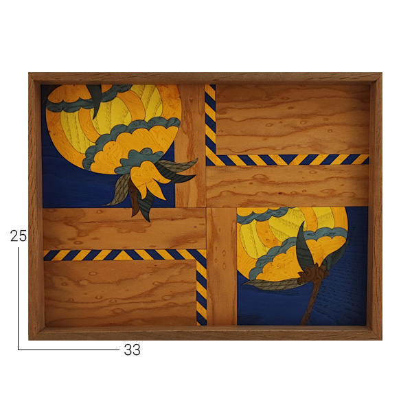 گلنار 02L سینی چوبی دست ساز معرق